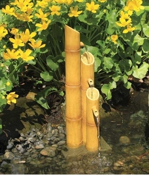 Aquascape Pouring Three-Tier Bamboo Fountain W/ Pump