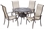 Alfresco Charter Sling Dining Set With 42" Square Cast Aluminum Table Chairs