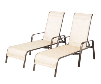 Alfresco Set Of 2 All Aluminum Charter Stackable Sling Chaises
