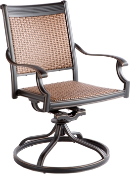 Alfresco Pilot All Weather Wicker Swivel Dining Arm Chairs