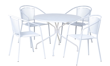 Alfresco Martini Café Dining Set With Table And 4 Chairs-Bianca Finish