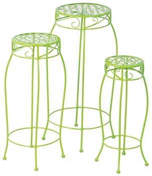 Alfresco Martini Plant Stands In Key Lime Green - Set Of 3