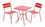 Alfresco Riposo Dining Bistro Set With 24" Square Table And 2 Bistro Chairs
