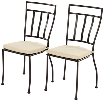 Alfresco Semplice Bistro Chairs In Charcoal Finish With Cushion 2 Chairs