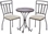 Alfresco Dublin 3 Piece Bistro Set With 24" Round Ceramic Top Bistro Table and 2 Bistro Chairs