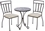 Alfresco Bolla 3 Piece Bistro Set With 24" Round Ceramic Top Bistro Table and 2 Bistro Chairs