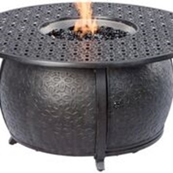Alfresco Margherita 48" Round Cast Aluminum Gas Fire Pit/Chat Table with Burner Kit