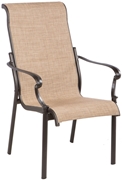 Alfresco Westbury Cast Aluminum Sling Dining Arm Chair in Antique Bronze Finish 