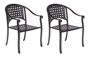 Alfresco Set Of 2 Milano Stackable Café Chairs In London Black