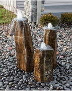 AquaBella Triple Bowled, Polished Top Basalt Fountain Kit