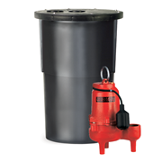 Red Lion Sewage Basin System With Premium Cast Iron Sewage Pump